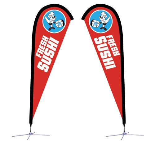 7.5 ft. Small Sunbird Flag — Double Sided Graphic Package / X Base